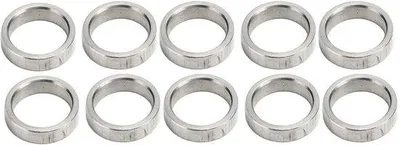 Image de Lot de 10 anneaux métalliques RVS, diamètre extérieur 15 mm, diamètre intérieur 12 mm