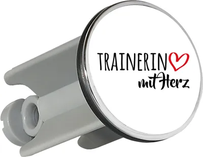 Produktbild von Huuraa Waschbeckenstöpsel Trainerin mit Herz 4cm höhenverstellbar Abflussstopfen Geschenkidee