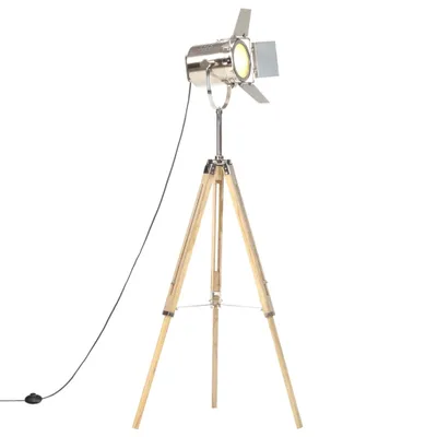 Image de Lampadaire à trépied bois de manguier massif 140 cm