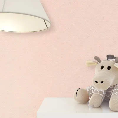 Produktbild von NEWROOM Tapete Creme Papiertapete Einfarbig - Unifarbe Kinder Rose Kinderzimmer Niedlich Babytapete