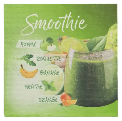 Produktbild von PAPSTAR Servietten 1/4-Falz, 33x33 cm, "Smoothie", 3-lagig | Folie (20 Stück)