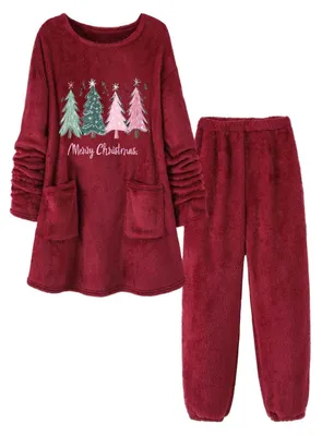 Imagen del producto de Pijama estampado para mujer, cómodo y con bolsillo