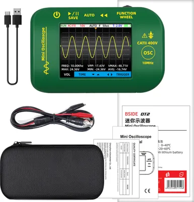 Obrázek produktu pro Digitální osciloskop s 2,8" TFT displejem, ruční osciloskop, šířka pásma 10 MHz, vzorkovací frekvence 48 MSa/s, s funkcí ukládání dat