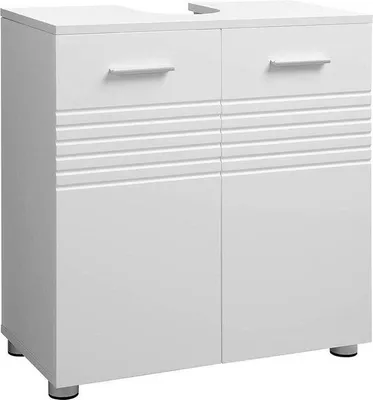 Image de Meuble lavabo blanc avec 2 portes