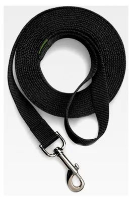 Produktbild von Schleppleine 5m aus Nylon – Lange Hundeleine mit Handschlaufe und Karabiner für kleine und mittelgroße Hunde – Schwarz