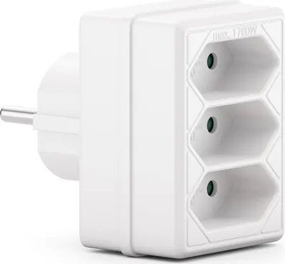 Produktbild von deleyCON Mehrfachstecker Mehrfachsteckdose Indoor Eurokabel Stromkabel Steckdosenadapter Stromadapter Euro Adapter Multi-Steckdose 3x Euro-Buchse 2,5A Innenbereich max. 1700W Weiß