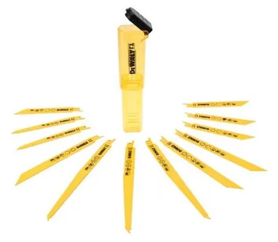 Image de Coffret de 12 lames de scie sabre DEWALT DT2445-QZ Bi-Métal