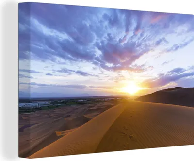 Produktbild von OneMillionCanvasses® - Leinwandbilder - 150x100 cm, Wüste bei Sonnenaufgang, Wandbilder Kunstdruck Wanddekoration