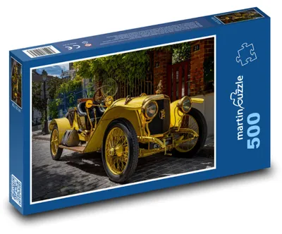 Zdjęcie produktu dla Puzzle 500 Żółty historyczny samochód na ulicy - martinpuzzle