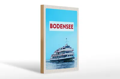 Produktbild von Holzschild Reise 20x30cm Bodensee Deutschland Schiff auf See