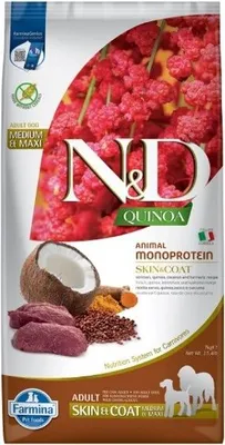 Produktbild von Farmina Pet Food N&D Quinoa, Adult, Groß (26-44 kg), Mittelgroß (11-25 kg), Wildfleisch, 7 kg