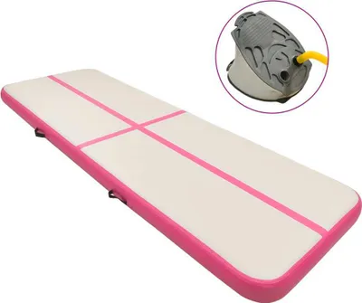 Produktbild von Aufblasbare Gymnastikmatte mit Pumpe 400x100x20 cm PVC Rosa