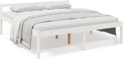 Image de vidaXL Lit pour senior blanc 180x200 cm pin massif