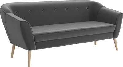 Produktbild von MEBLINI Mini Sofa 3-Sitzer für Wohnzimmer - Mini Lounge für drei Personen - Küchensofa - Sofa Klein - DORIS - 3 - Dunkelgrau Samt