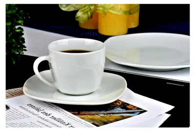 Produktbild von Kaffeeservice FINO, 18-teilig für 6 Personen, eckig in uni weiß