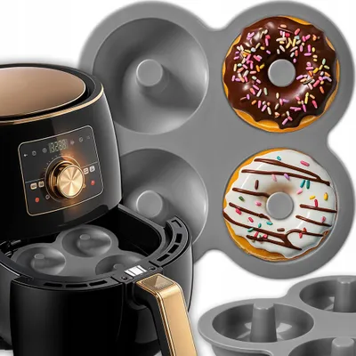 Produktbild von Kuketo | Silikon Backform - 17 cm - Grau - Für Donuts - Wiederverwendbar und Hitzebeständig