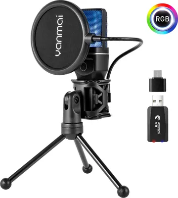 Image de INF Microphone de bureau avec éclairage RVB et suppression du bruit