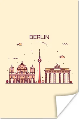 Produktbild von MuchoWow® Poster Berlin - Deutschland - Skyline 80x120 cm - Papierdruck