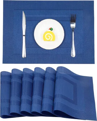 Produktbild von Shacos Tischsets 6er Set rutschfeste Retro PVC Tischsets Schmutzabweisende Tischsets abwaschbar für Küche Esstisch