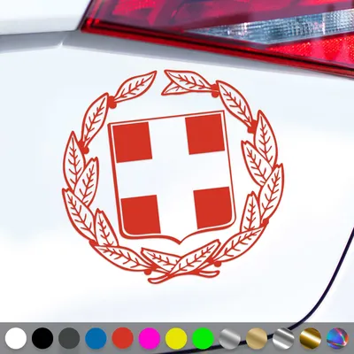 Produktbild von PantherPixel Griechenland Aufkleber Wappen Kreta Rhodos Sticker Auto Geschenkidee Farbe Rot