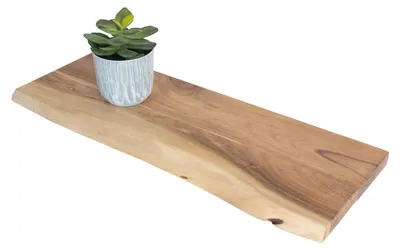 Produktbild von Steckboard mit Baumkante Wandregal Akazie massiv naturfarben lackiert 70 x 20 Amanda