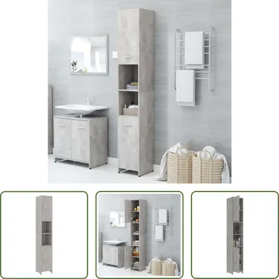 Obrázek produktu pro The Living Store Koupelnová skříňka betonová šedá 30x30x183,5 cm materiál na bázi dřeva