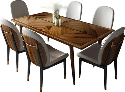 Image de Salle à manger Set Table de salle à manger 6x Chaise Ensemble de table Groupe 7pcs Set complet