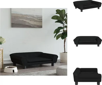 Obrázek produktu pro vidaXL Pelíšek pro psy černý 70x48x22 cm samet - Pelíšky pro psy