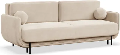 Image de Selsey Ovals - Canapé-lit 3 places en velours, beige clair