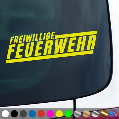 Produktbild von PantherPixel Freiwillige Feuerwehr Aufkleber Schriftzug Neon Sticker Auto Geschenkidee Farbe Neon-Gelb