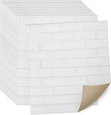 Immagine prodotto di VINGO 3D Wallpaper Pannelli murali Tatuaggi murali 10pcs mattoni autoadesivi adesivi murali impermeabili 77x70cm