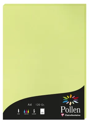 Produktbild von Pollen by Clairefontaine Papier DIN A4 120 g/qm  knospengrün 50 Blatt
