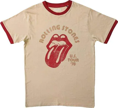 Produktbild von The Rolling Stones US Tour '78 (Ringer) Natural & Orange L T-Shirt