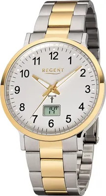 Image de Regent métal hommes montre FR-245 montre-bracelet analogique-numérique argent montre radio D2URFR245