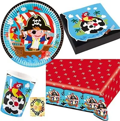 Produktbild von Partyset „Seeräuber-Piraten“, 37-teilig, für 8 Gäste mit Tellern, Bechern, Servietten und Tischdecke