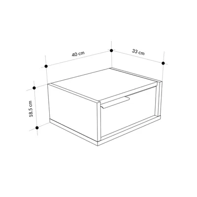 Produktbild von Decortie Nachttisch Eco Schwebend mit Schublade und Metallgriff 40cm
