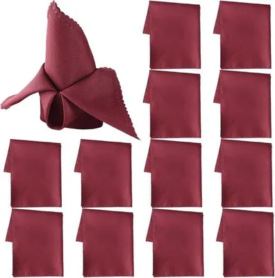 Obrázek produktu pro 12 látkových ubrousků v barvě Bordeaux – 48 x 48 cm – pro hotely, restaurace, večírky a oslavy