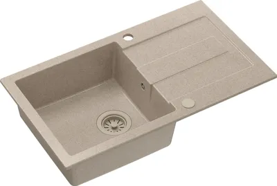Obrázok produktu pre Kuchynský drez QUADRON s 1 misou | Rozmery: 78 x 45 x 18,5 cm | CHRISTIAN 111 | Kuchynský drez GraniteQ granitový drez so sifónom | Béžová