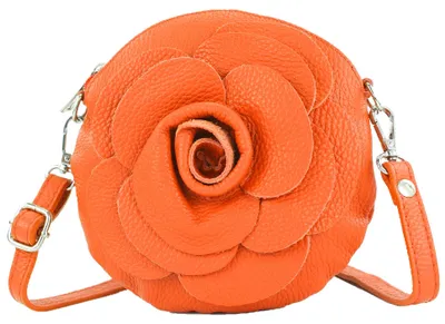 Productafbeelding van modamoda T225 Dames lederen schoudertas, avondtas, clutch, bloemmotief, klein, handgemaakt