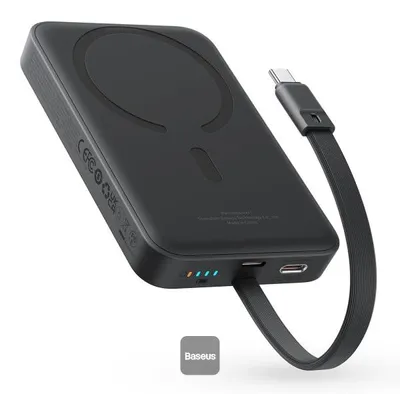 Produktbild von Baseus MAGSAFE MINI TYPE-C KABLOLU WIRELESS POWERBANK 10.000 MAH 30W SIYAH, 10000 mAh, Lithium, Schwarz