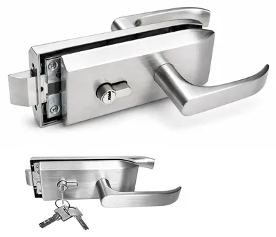 Imagen del producto de Cerradura de vidrio de acero inoxidable con 3 llaves