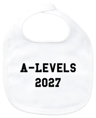 Produktbild von Huuraa Baby Lätzchen A-Levels 2027 Abschluss Großbritannien White Klettverschluss  Baumwolle Latz Geschenkidee