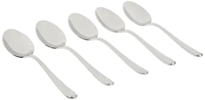 6 Jachtlepels aus poliertem Stahl, 20 cm, spülmaschinengeeignet
