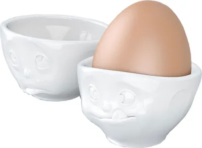 Productafbeelding van FIFTYEIGHT PRODUCTS T015201 FIFTYEIGHT Eierbecher Set Nr.2 - Och bitte & Lecker weiß