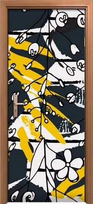 Produktbild von Türposter 80x200 cm Türaufkleber Türtapete Türfolie Klebefolie Sommerblumen Tropischer Streifen Tier