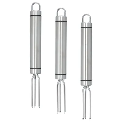 Produktbild von 3*Grillgabel,Maisgabel,Lagerfeuer Besteck,Grillspieß, 18.3*1.9cm,Edelstahl