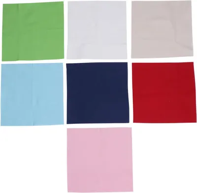 Productafbeelding van Katoenen Borduurstof - Handwerk Doek - Creatieve Projecten - Duurzaam Borduurmateriaal - 7 Stuks 18x18cm - Diverse Kleuren