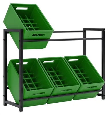 Produktbild von Getränkekistenregal Kistenregal Kastenlager Regal Ständer Halterung für 6 Kisten 104x82,5cm