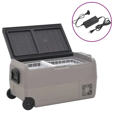 Obrázok produktu pre Chladiaci box s kolieskom a adaptérom čierno-sivý 36 l PP a PE
