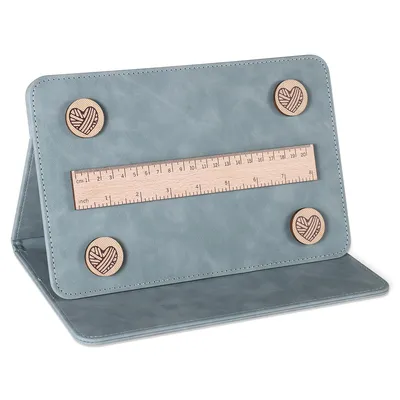 Produktbild von Strickwerkzeug,Häkelmusterhalter,Strickwerkzeugzubehör,mit magnetischem Lineal für Häkel-Strickliebhaber,Blau